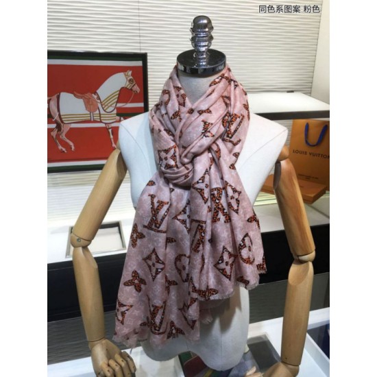 Fake Louis Vuitton Monogram Giant Jungle Shawl 110 x 200 Pink Replica
