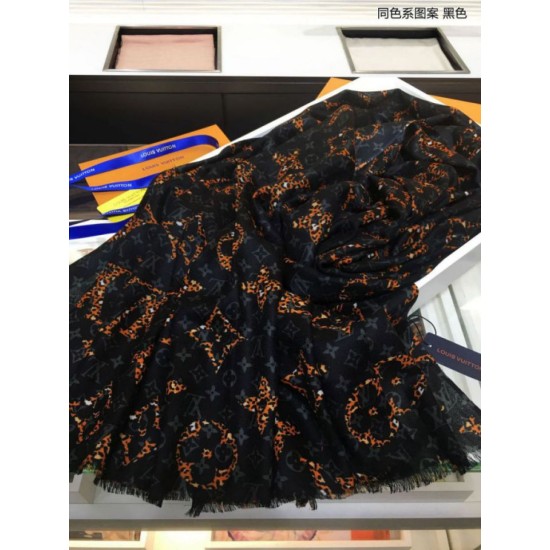 Fake Louis Vuitton Monogram Giant Jungle Shawl 110 x 200 Black Replica