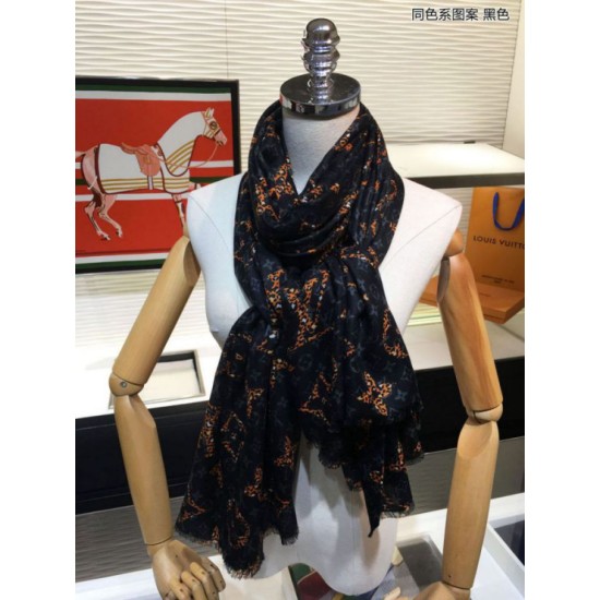 Fake Louis Vuitton Monogram Giant Jungle Shawl 110 x 200 Black Replica