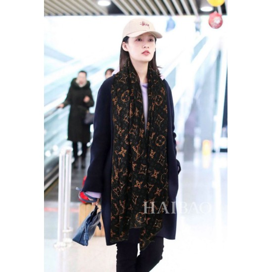 Fake Louis Vuitton Monogram Giant Jungle Shawl 110 x 200 Black Replica
