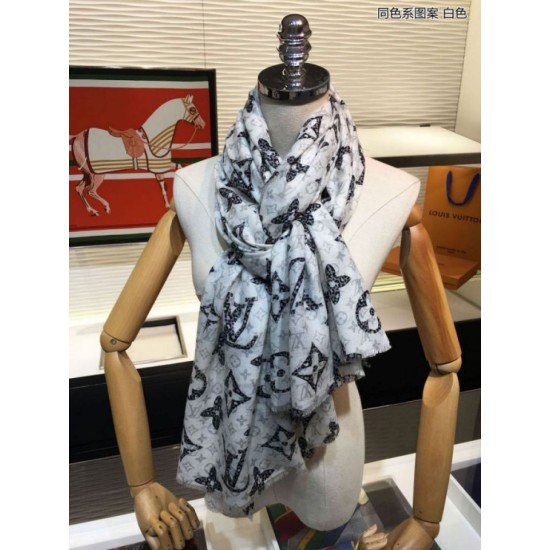 Replica Louis Vuitton Monogram Giant Jungle Shawl 110 x 200 White