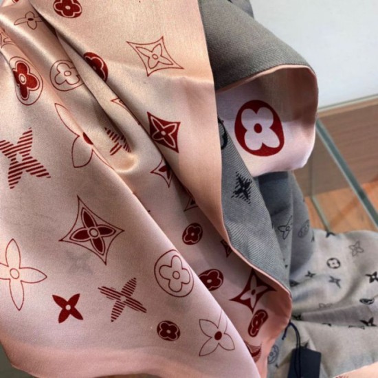 Replica Louis Vuitton Giant Pop Monogram Cashmere Scarf Pink