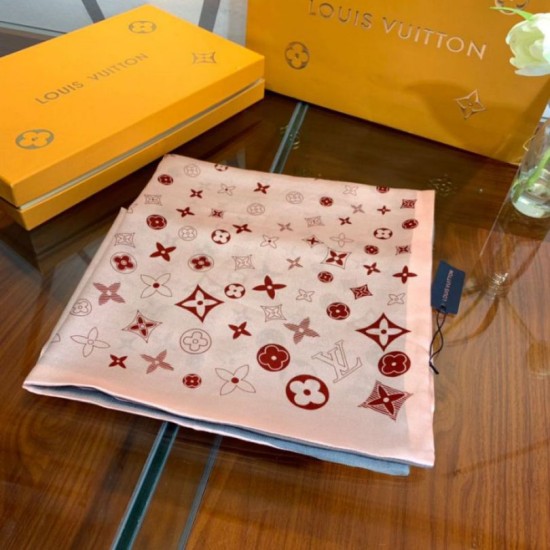 Replica Louis Vuitton Giant Pop Monogram Cashmere Scarf Pink