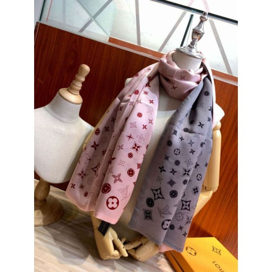 Replica Louis Vuitton Giant Pop Monogram Cashmere Scarf Pink