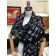 Replica Louis Vuitton Edge Pattern Monogram Cashmere Schawl Black