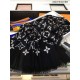 Replica Louis Vuitton Edge Pattern Monogram Cashmere Schawl Black