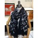 Replica Louis Vuitton Edge Pattern Monogram Cashmere Schawl Black