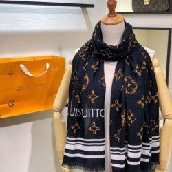 Replica Louis Vuitton Giant Jungle Stole Monogram Schawl 100 x 200 Black