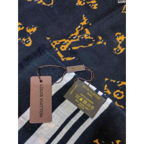 Replica Louis Vuitton Giant Jungle Stole Monogram Schawl 100 x 200 Black