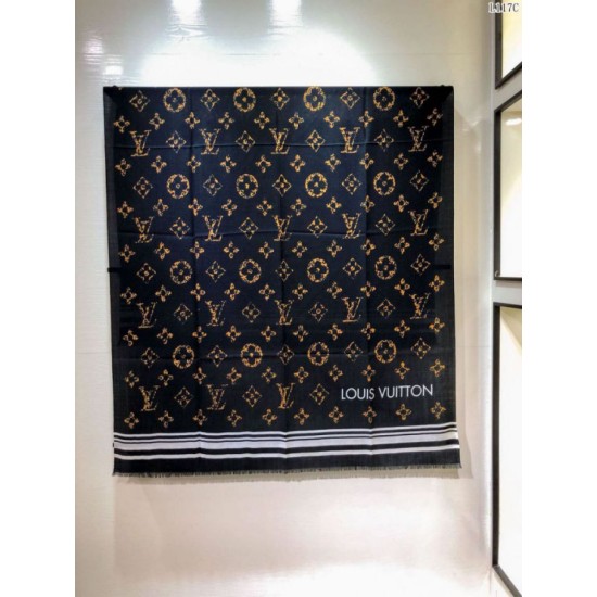 Replica Louis Vuitton Giant Jungle Stole Monogram Schawl 100 x 200 Black