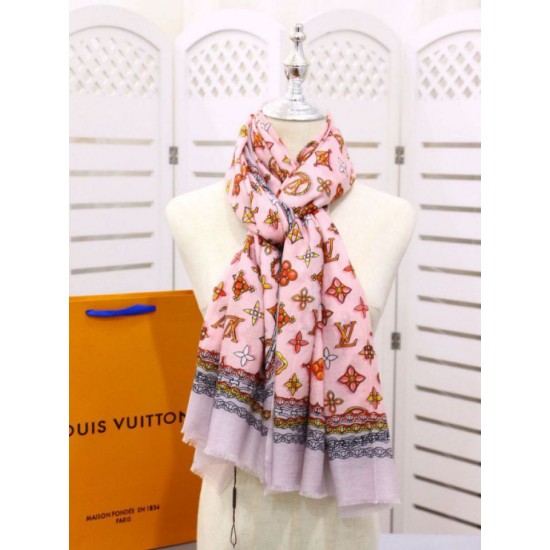 Replica Louis Vuitton Cashmere Silk Schawl Pink