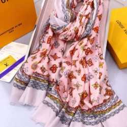 Replica Louis Vuitton Cashmere Silk Schawl Pink