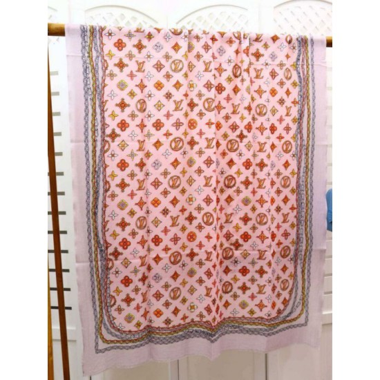 Replica Louis Vuitton Cashmere Silk Schawl Pink
