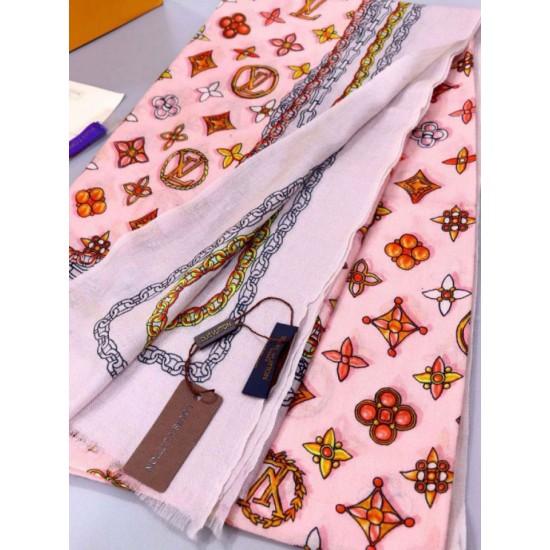 Replica Louis Vuitton Cashmere Silk Schawl Pink