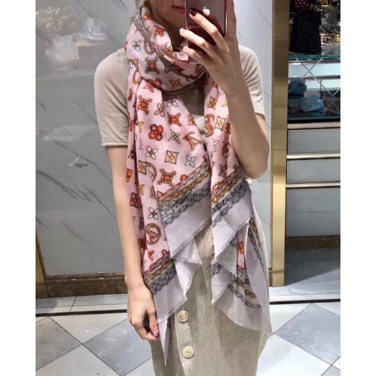 Replica Louis Vuitton Cashmere Silk Schawl Pink