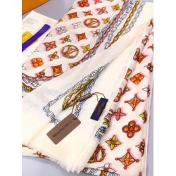 Replica Louis Vuitton Cashmere Silk Schawl Beige