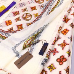Replica Louis Vuitton Cashmere Silk Schawl Beige