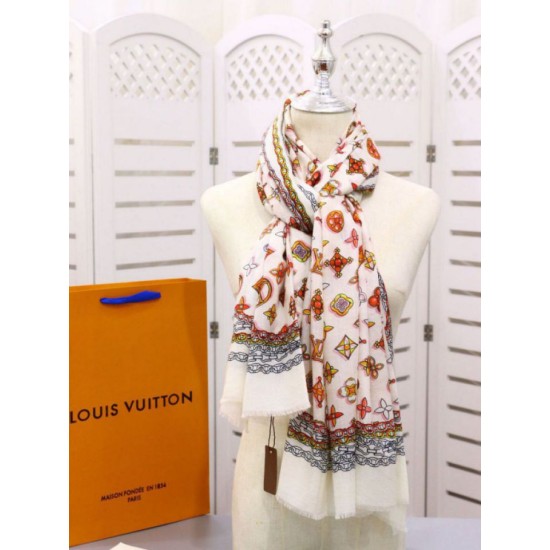 Replica Louis Vuitton Cashmere Silk Schawl Beige