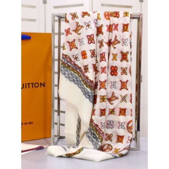 Replica Louis Vuitton Cashmere Silk Schawl Beige