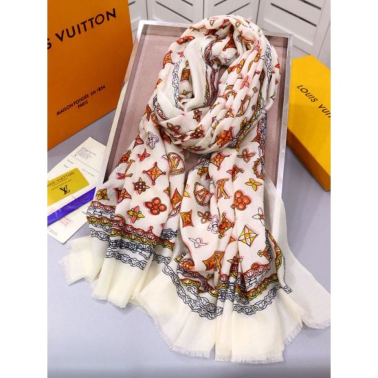 Replica Louis Vuitton Cashmere Silk Schawl Beige