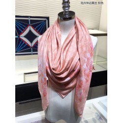 Replica Louis Vuitton Classic Monogram Silk Shawl Pink 140