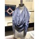 Fake Louis Vuitton Classic Monogram Silk Shawl light Blue 140 Replica