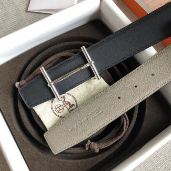 Replica Hermes H d'Ancre Reversible Belt Grey/Noir Leather Replica Hermes H d'Ancre Reversible Belt Grey/Noir Leather