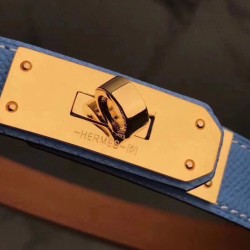 Replica Hermes Kelly Belt Blue Epsom Leather