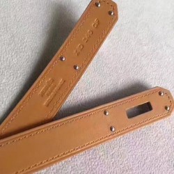 Replica Hermes Kelly Belt Taupe Epsom Leather