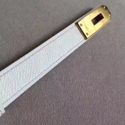 Replica Hermes Kelly Belt White Epsom Leather