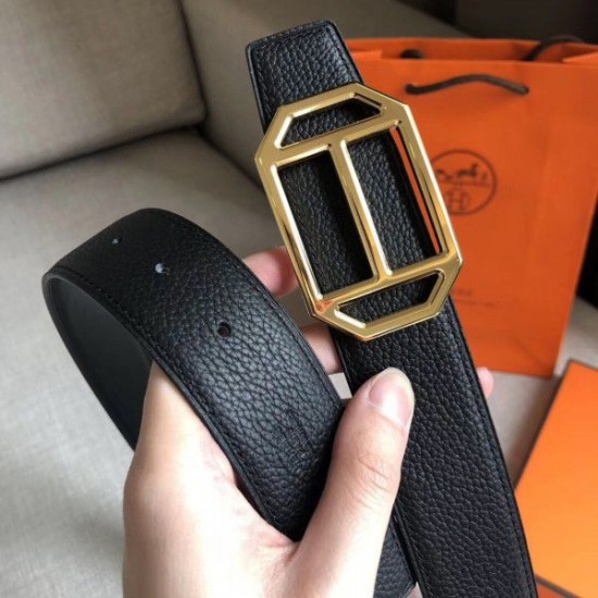 Fake Hermes Pad Reversible Belt Black Clemence Leather Replica Replica Hermes Pad Reversible Belt Black Clemence Leather