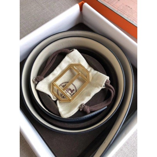 Fake Hermes Pad Reversible Belt Blue/White Epsom Leather Replica Replica Hermes Pad Reversible Belt Blue/White Epsom Leather