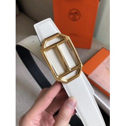 Replica Hermes Pad Reversible Belt Black/White Epsom Leather Replica Hermes Pad Reversible Belt Black/White Epsom Leather
