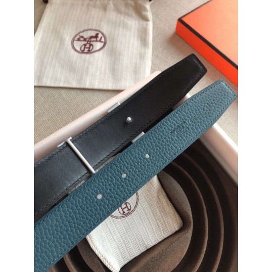 Fake Hermes Quizz 32mm Reversible Belt Blue Clemence Leather Replica Fake Hermes Quizz 32mm Reversible Belt Blue Clemence Leather Replica