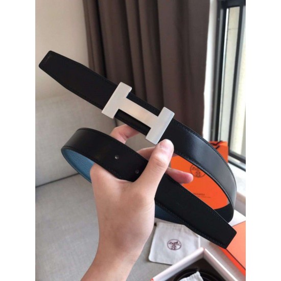 Fake Hermes Quizz 32mm Reversible Belt Blue Clemence Leather Replica Fake Hermes Quizz 32mm Reversible Belt Blue Clemence Leather Replica