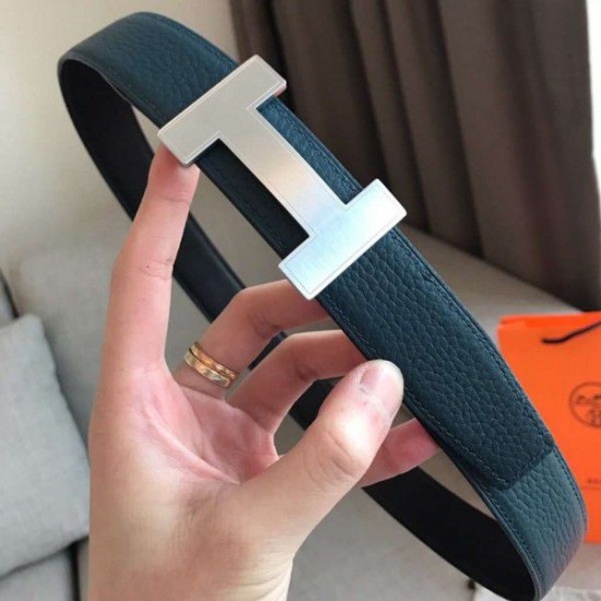 Fake Hermes Quizz 32mm Reversible Belt Blue Clemence Leather Replica Fake Hermes Quizz 32mm Reversible Belt Blue Clemence Leather Replica