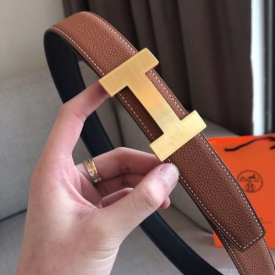 Replica Hermes Quizz 32mm Reversible Belt Brown Clemence Leather Replica Hermes Quizz 32mm Reversible Belt Brown Clemence Leather