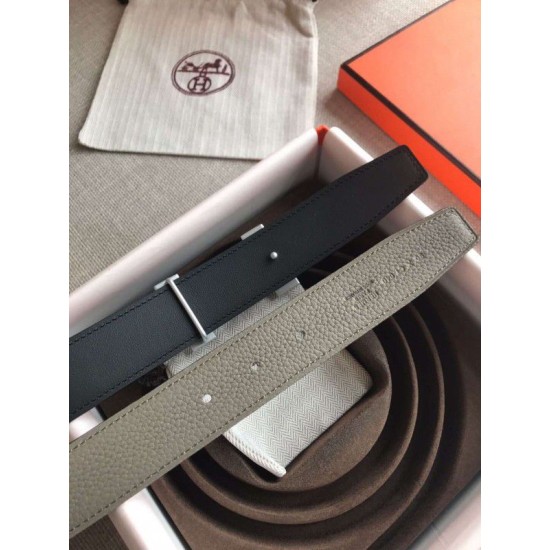Fake Hermes Quizz 32mm Reversible Belt Grey Clemence Leather Replica Replica Hermes Quizz 32mm Reversible Belt Grey Clemence Leather