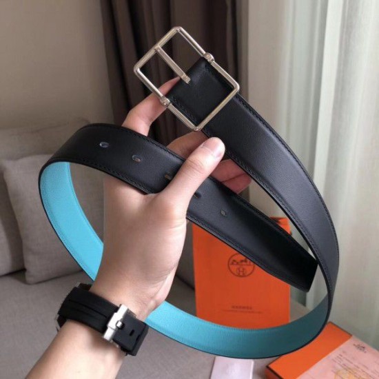 Replica Hermes Bleu Obscur Saddle 38MM Reversible Belt Replica Hermes Bleu Obscur Saddle 38MM Reversible Belt