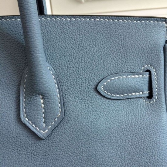 Replica Hermes Birkin 30cm 35cm Bag In Blue Lin Clemence Leather Fake Hermes Birkin 30cm 35cm Bag In Blue Lin Clemence Leather Replica