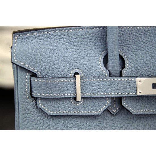 Replica Hermes Birkin 30cm 35cm Bag In Blue Lin Clemence Leather Fake Hermes Birkin 30cm 35cm Bag In Blue Lin Clemence Leather Replica