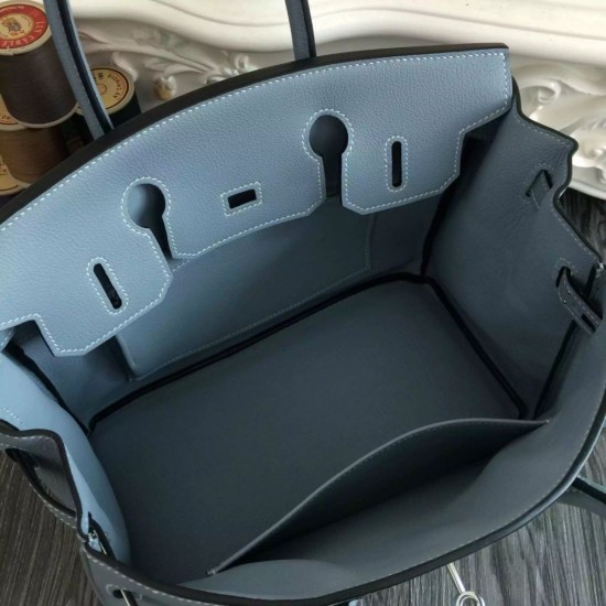 Replica Hermes Birkin 30cm 35cm Bag In Blue Lin Clemence Leather Fake Hermes Birkin 30cm 35cm Bag In Blue Lin Clemence Leather Replica