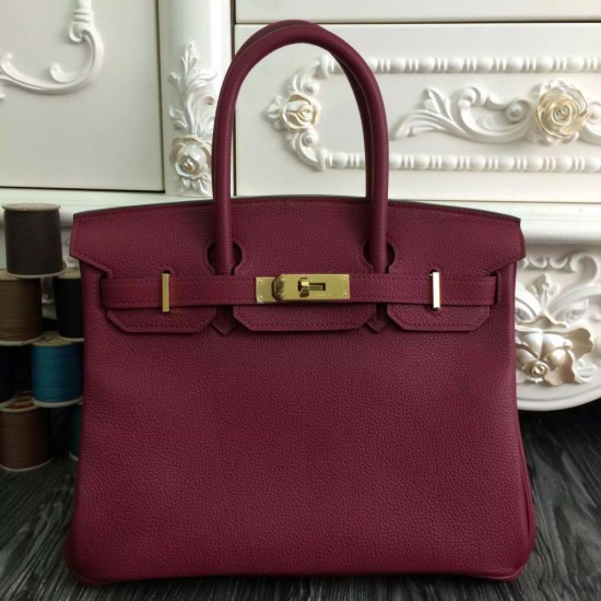 Replica Hermes Birkin 30cm 35cm Bag In Bordeaux Clemence Leather Replica Hermes Birkin 30cm 35cm Bag In Bordeaux Clemence Leather