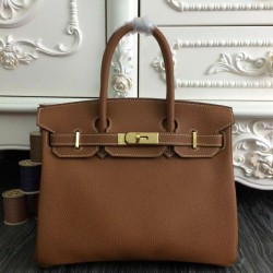 Replica Hermes Birkin 30cm 35cm Bag In Brown Clemence Leather