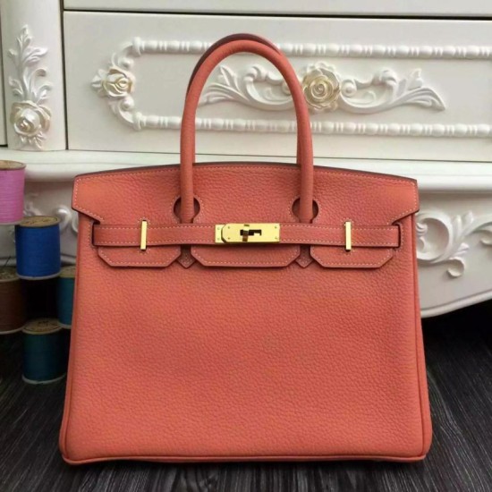 Replica Hermes Birkin 30cm 35cm Bag In Crevette Clemence Leather Fake Hermes Birkin 30cm 35cm Bag In Crevette Clemence Leather Replica