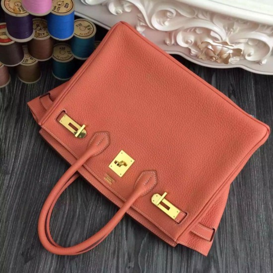 Replica Hermes Birkin 30cm 35cm Bag In Crevette Clemence Leather Fake Hermes Birkin 30cm 35cm Bag In Crevette Clemence Leather Replica