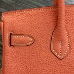 Fake Hermes Birkin 30cm 35cm Bag In Crevette Clemence Leather Replica