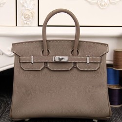 Replica Hermes Birkin 30cm 35cm Bag In Etoupe Clemence Leather