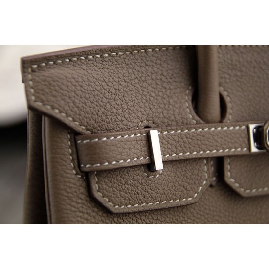 Replica Hermes Birkin 30cm 35cm Bag In Etoupe Clemence Leather Replica Hermes Birkin 30cm 35cm Bag In Etoupe Clemence Leather