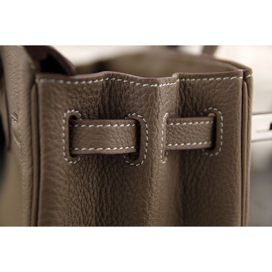 Replica Hermes Birkin 30cm 35cm Bag In Etoupe Clemence Leather Replica Hermes Birkin 30cm 35cm Bag In Etoupe Clemence Leather